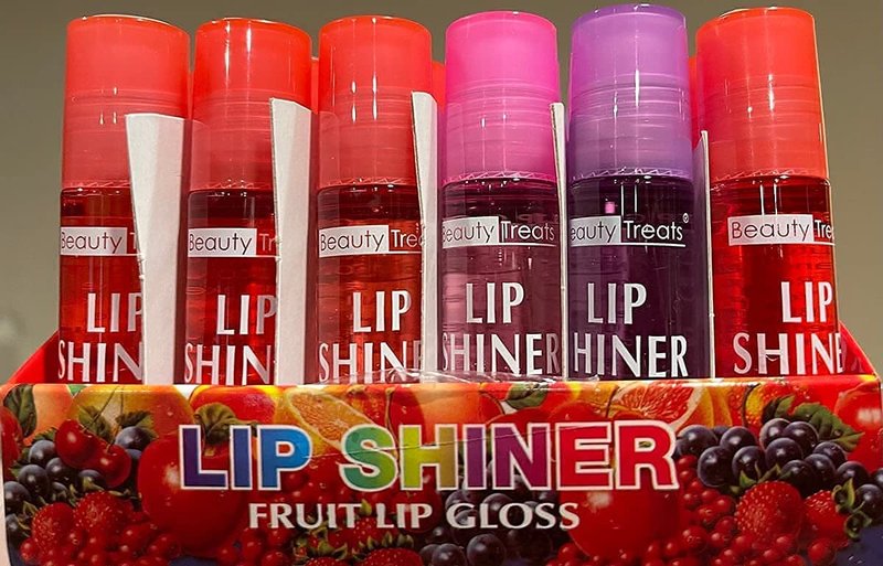 Beauty Treats Lip Shiner Roll-On Fruit Lip Gloss - 6-Piece Assortment Set, 0.25 Oz Each | Moisturizing & Flavorful