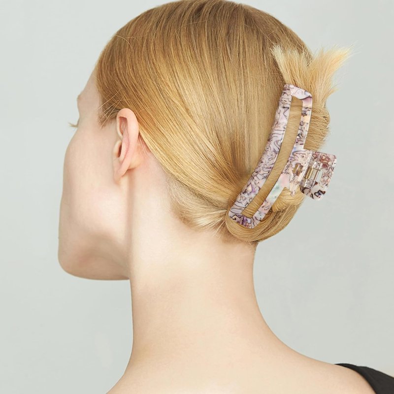 Large Rectangle Non-Slip Hair Clips for Women | Strong Hold Jaw Clamps for Thin to Medium Thick Hair