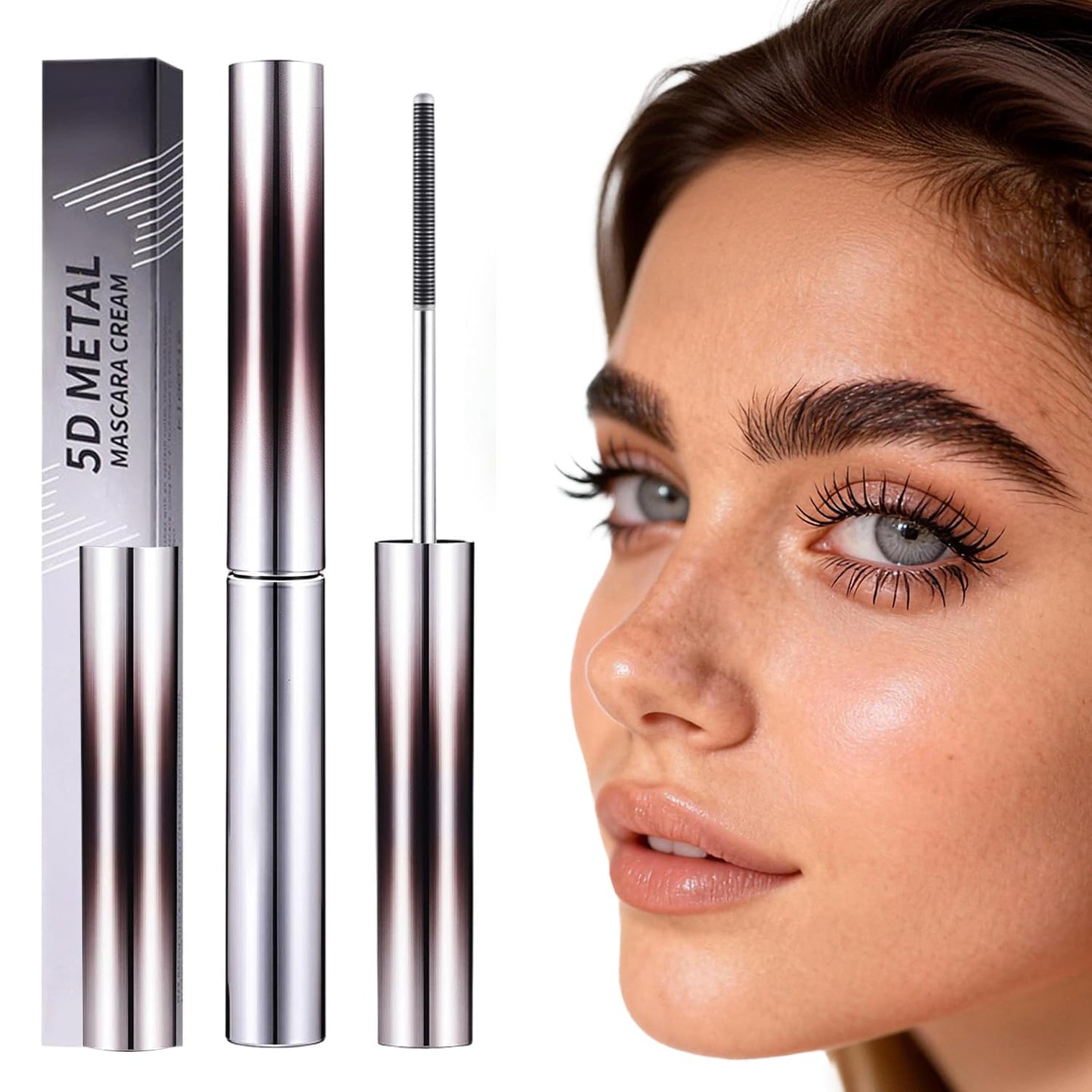 5D Curling Eyelash Iron Mascara - Waterproof Volume & Length | Long-Lasting Smudge-Proof Black Mascara