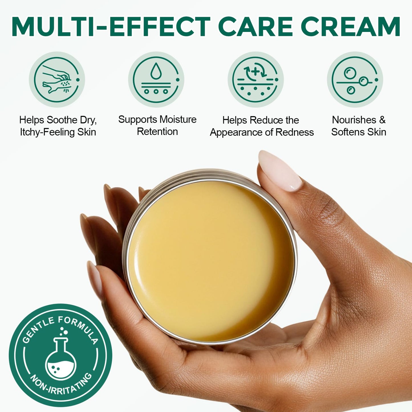 Tea Tree Balm for Dry Itchy Skin, Natural Tea Tree Oil Salve for Cracked Heels, Feet, Hands & Body, Moisturizing Herbal Skin Repair Balm with Aloe Vera, Eucalyptus, Green Tea & Vitamin E, 2 oz