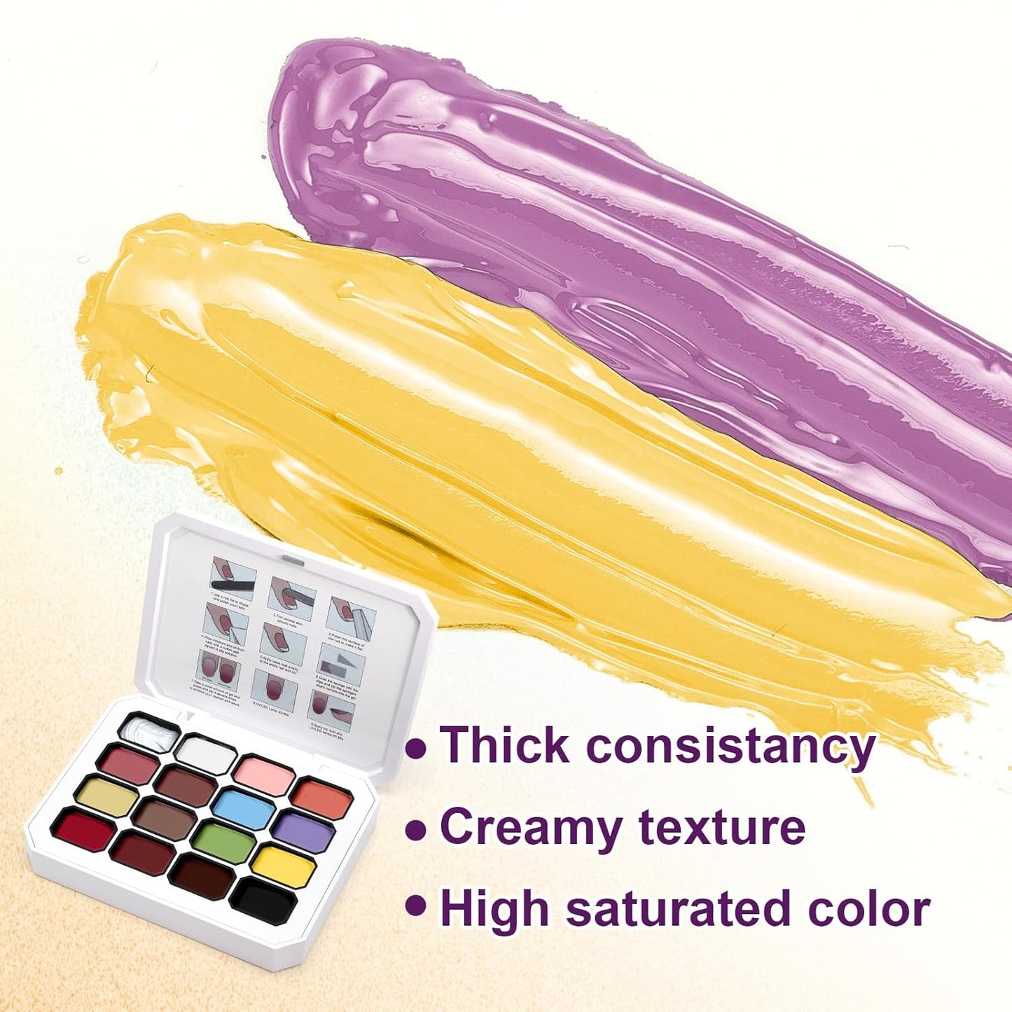 Gradient Painting Gel - 16 Colors Ombre Nail Polish for DIY Nail Art | Long-Lasting Pigmented Gel for French Manicure