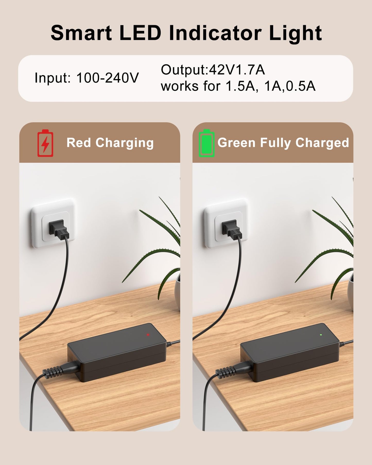 42V for Okai Neon Electric Scooter Charger for Okai Neon Lite EA10 ES10 ES20 ES50B Scooter, AovoPro M365 Pro ES60 EW6 ES80,YADEA KS5 Pro KS1, Macwheel MX1 MX2 for Bird Air M365 Power Supply