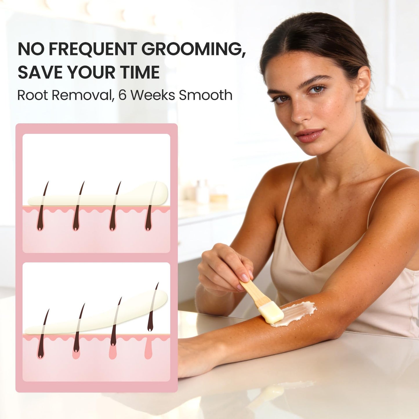 AUZEAL Digital Waxing Warmer For Women, 500ml At Home Waxing Kit With Salon Results, Wax Warmer for Hair Removal for Body, Bikini, Leg, Sensitive Skin, Precise Temp Control, Fast Heating, Pink