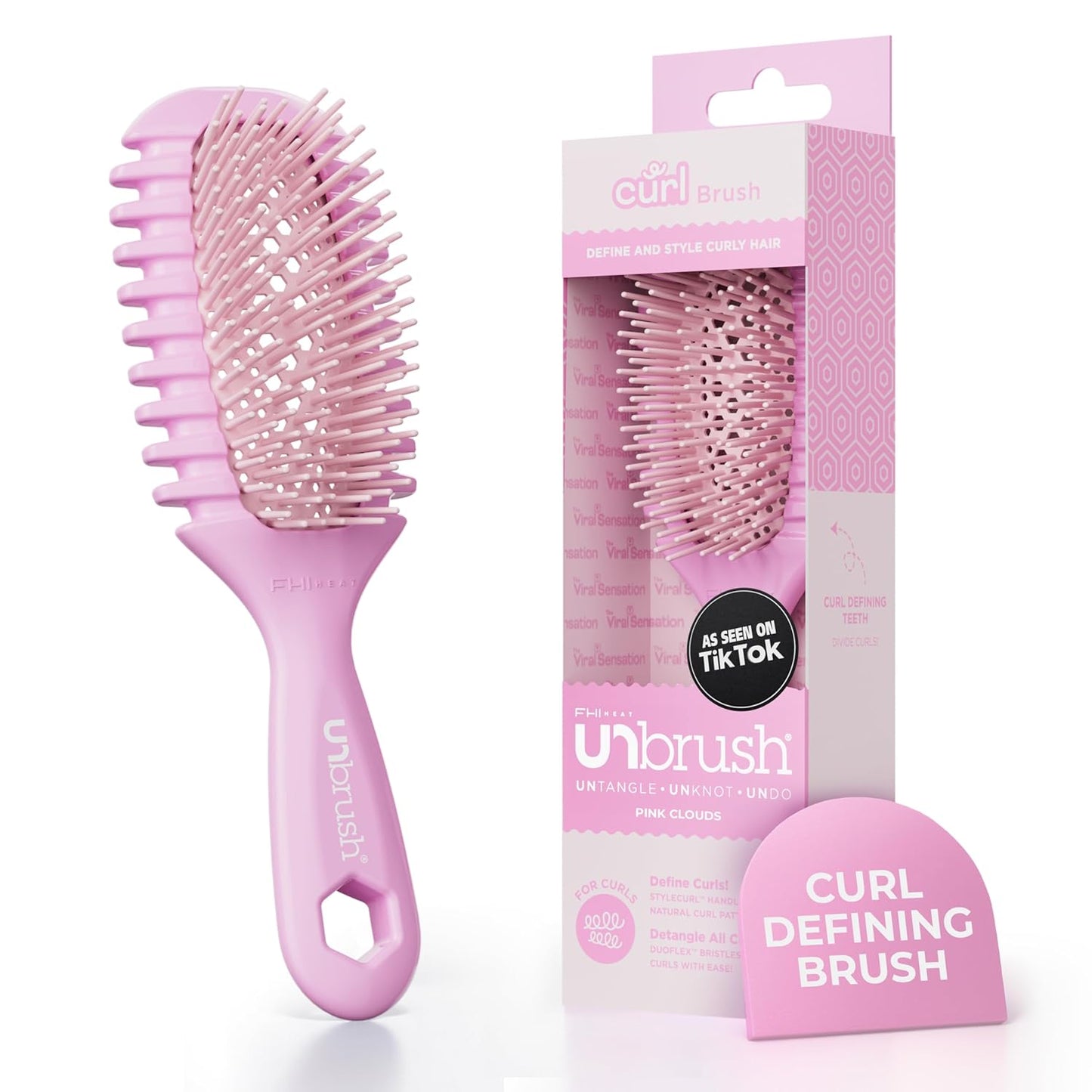 FHI Heat Curl Enhancing Brush - Pain-Free Styling for Curly Hair | Use on Wet Hair Only
