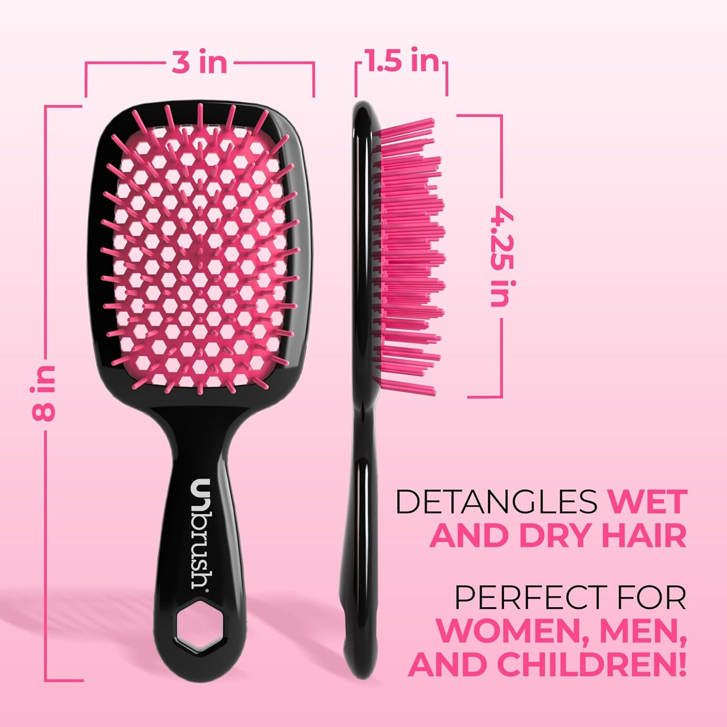 FHI Heat Detangling Brush - Pain-Free Brushing for Wet & Dry Hair | Durable DuoFlex Bristles, Lightweight, Cherry Blossom