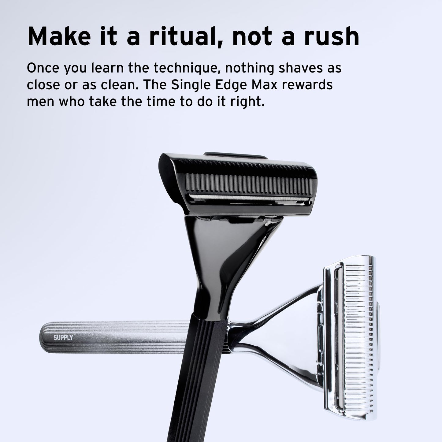SUPPLY Single Edge Max Blade Refills for Men – Includes 8 Black Label Steel Replacement Blades – Crafted in Japan