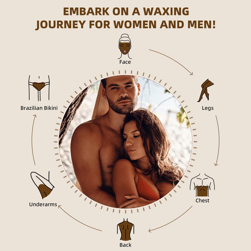 GIRLEARLE 2.5lb Wax Beads for Hair Removal, Brazilian Bikini Hard Wax for Sensitive Skin, Hard Wax beads Perfect for Full Body Eyebrow, Facial, Beard and Underarms at Home for Women and Men (Cream)