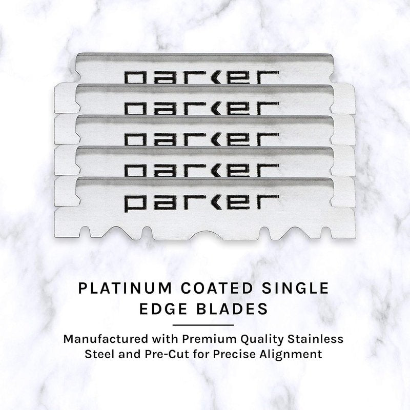 Parker SRW Professional Stainless Steel Barber Razor with 100 Premium Blades – Replaceable Blade Straight Razor for Precision Grooming, Men’s Shaving & Barbershop Use | Iconic Brand