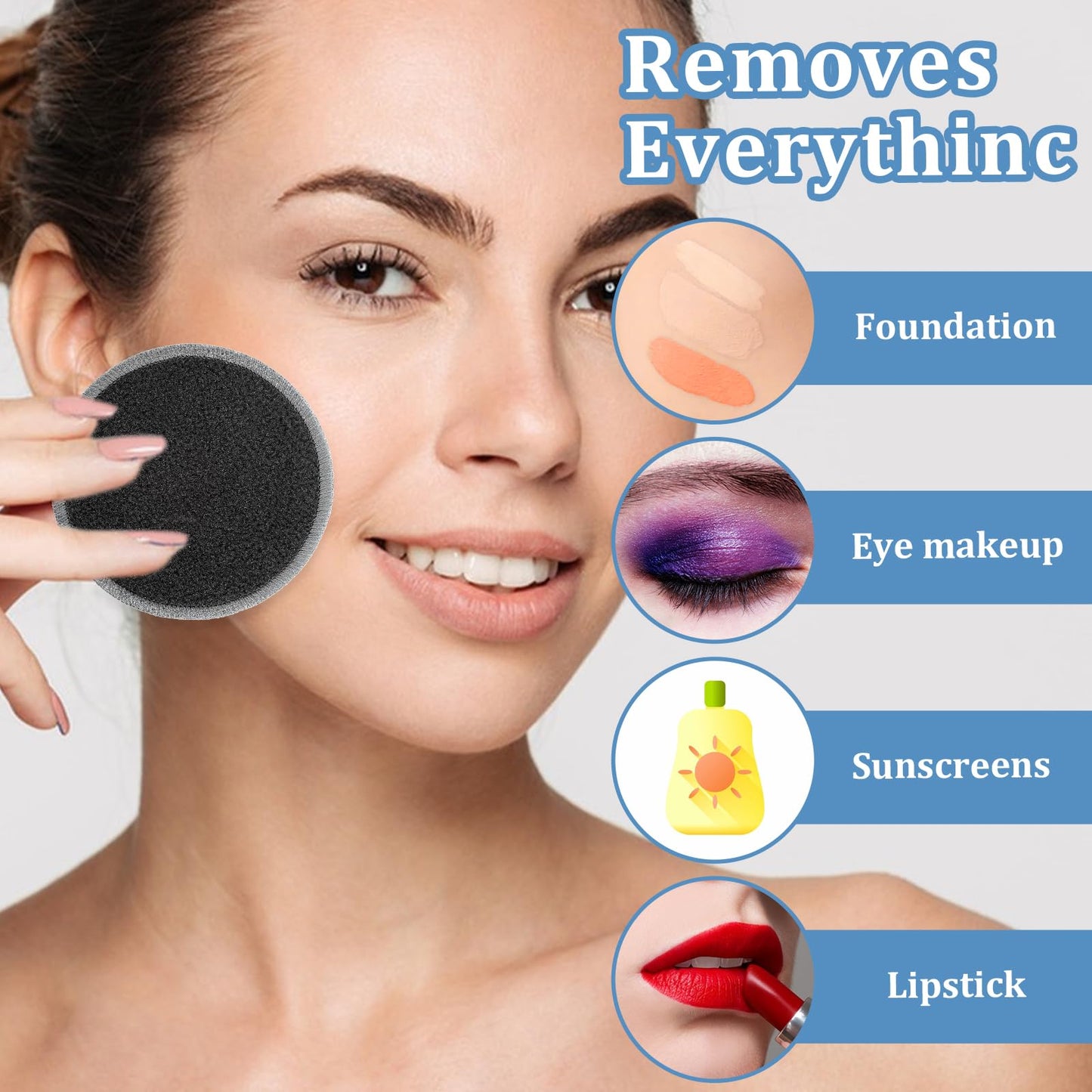 JIEYAO 24Pcs Reusable Makeup Remover Pads for Face, Soft Microfiber Makeup Remover Cloths with Mesh Bag Washable Rounds Toner Pads