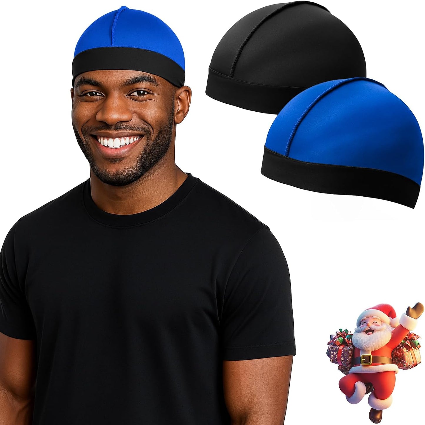 Adjustable Wave Caps for Men - Premium Elastic Stocking Cap for 360, 540, 720 Waves | Comfortable Fit