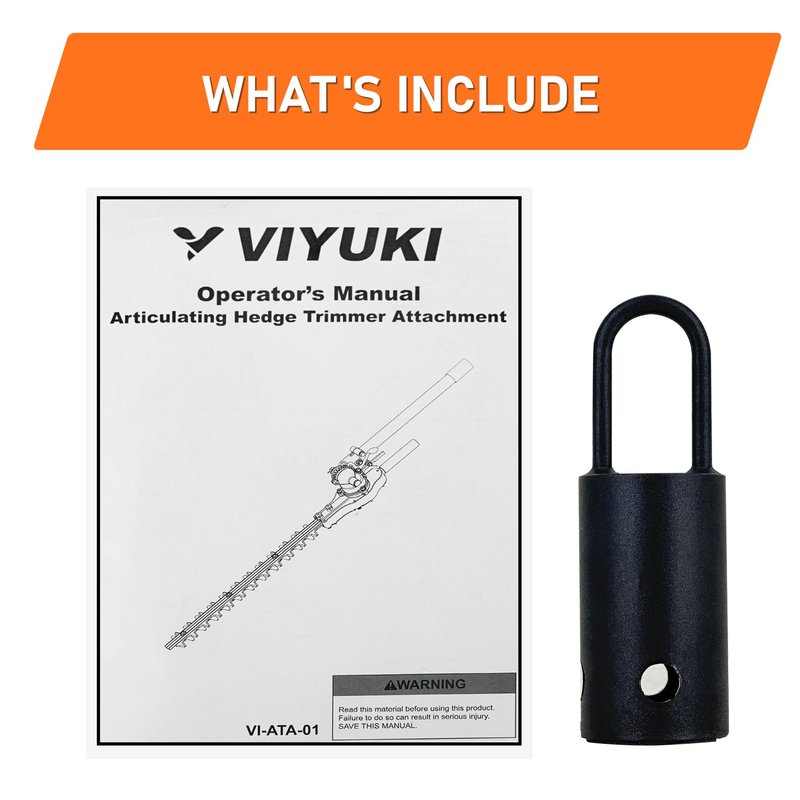 VIYUKI 16 in. Articulating Hedge Trimmer Attachment Universal for Compatible Troy-Bilt, Remington, Craftsman, Yard Machines, Yardman, Snapper, Bolens, Murray, Ryobi, Greenworks, Kobalt