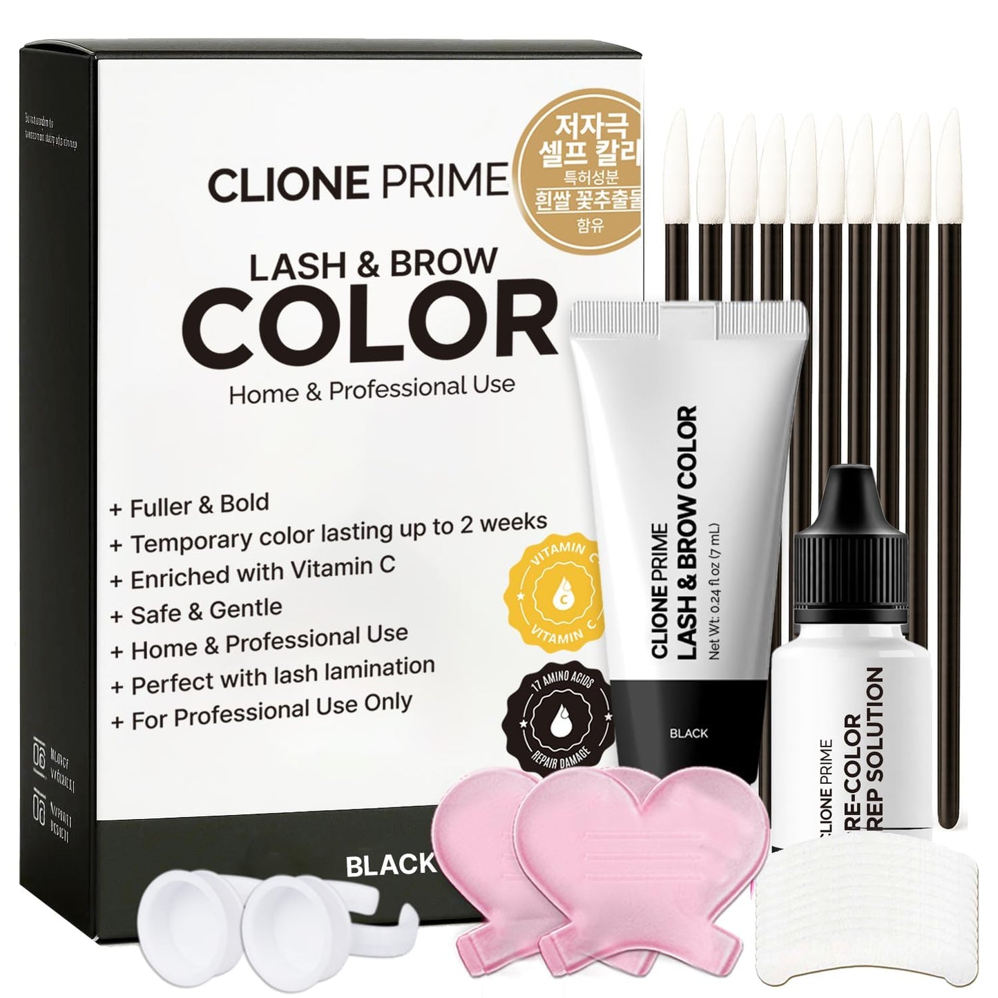 Korean Eyebrow Color Kit - Long-Lasting Eyebrow & Lash Tint | Black Color