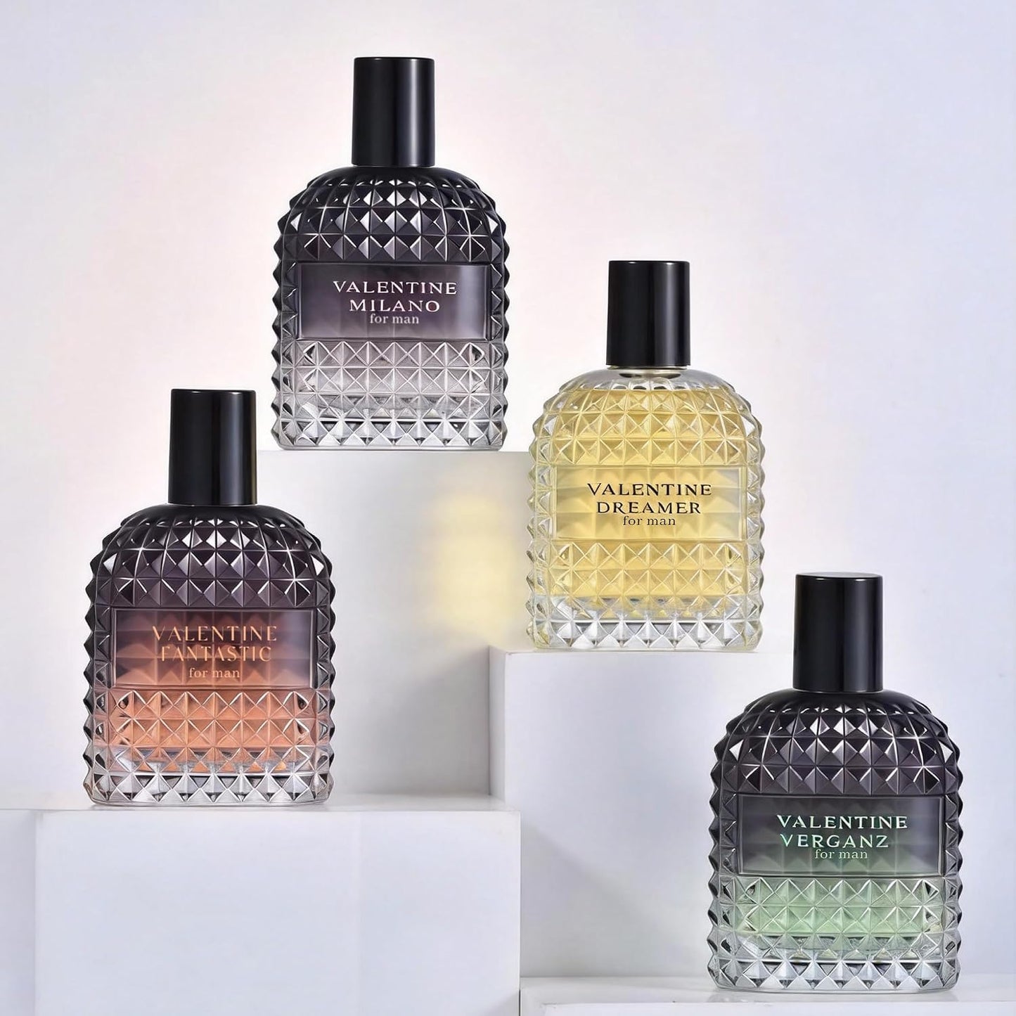 Valentine Cologne Set for Men - 4pc Eau de Parfum Combo | Floral & Woody Fragrance, 100ml Each