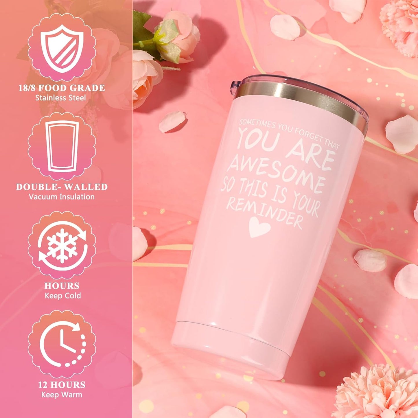 Gift Baskets for Women - Inspirational Gift Set Box for Birthdays, Mother's Day & More | Pink