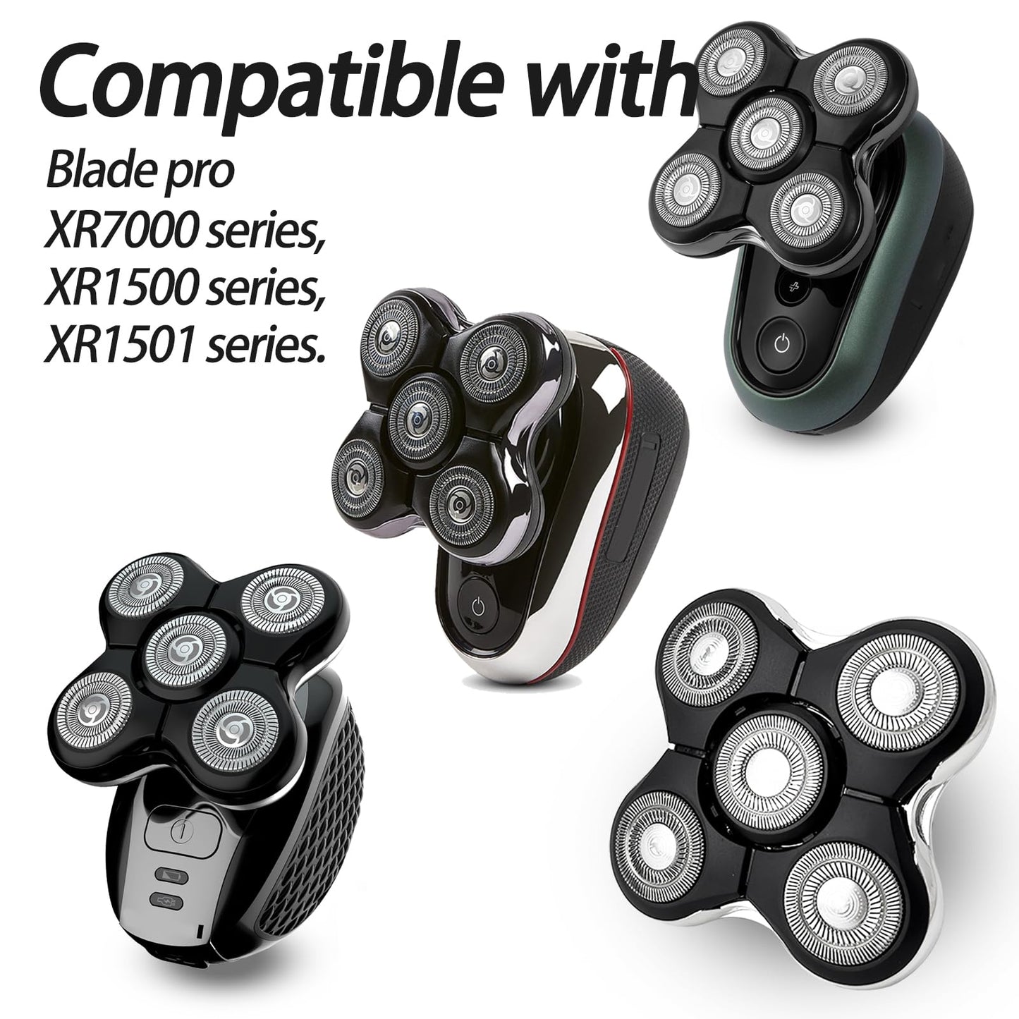 2Pack Blade Pro Replacement Head Compatible with Remington Balder Pro XR7000, 5 Dual Track Shaver Heads for a Smooth and Close Shave with No-Irritation.(Pack of 2)