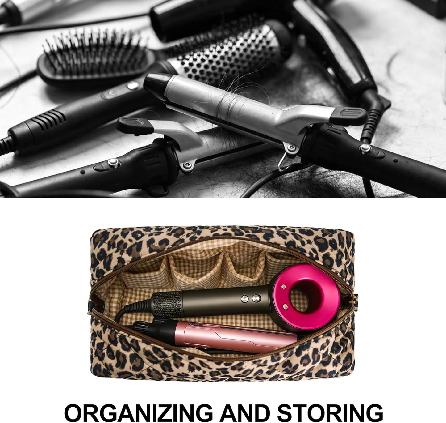 Hair Tools Travel Bag - Quilted Organizer for Dyson Airwrap Styler | Compact & Stylish
