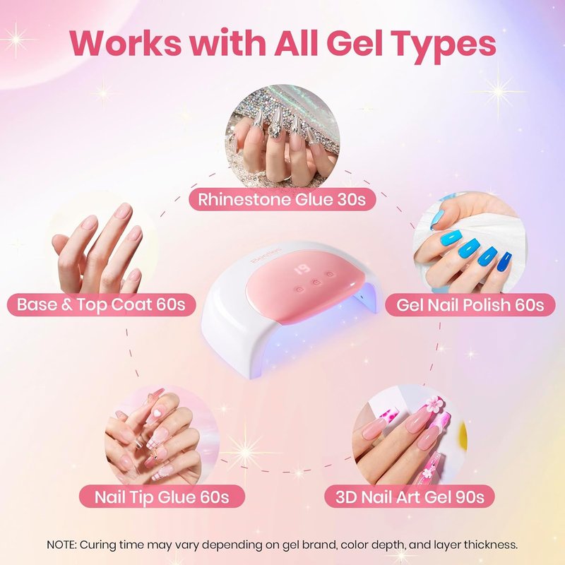 Beetles UV LED Nail Lamp - Candy White Gel Polish Dryer with Smart Sensor & 3 Timers | Larger Space for DIY Nails