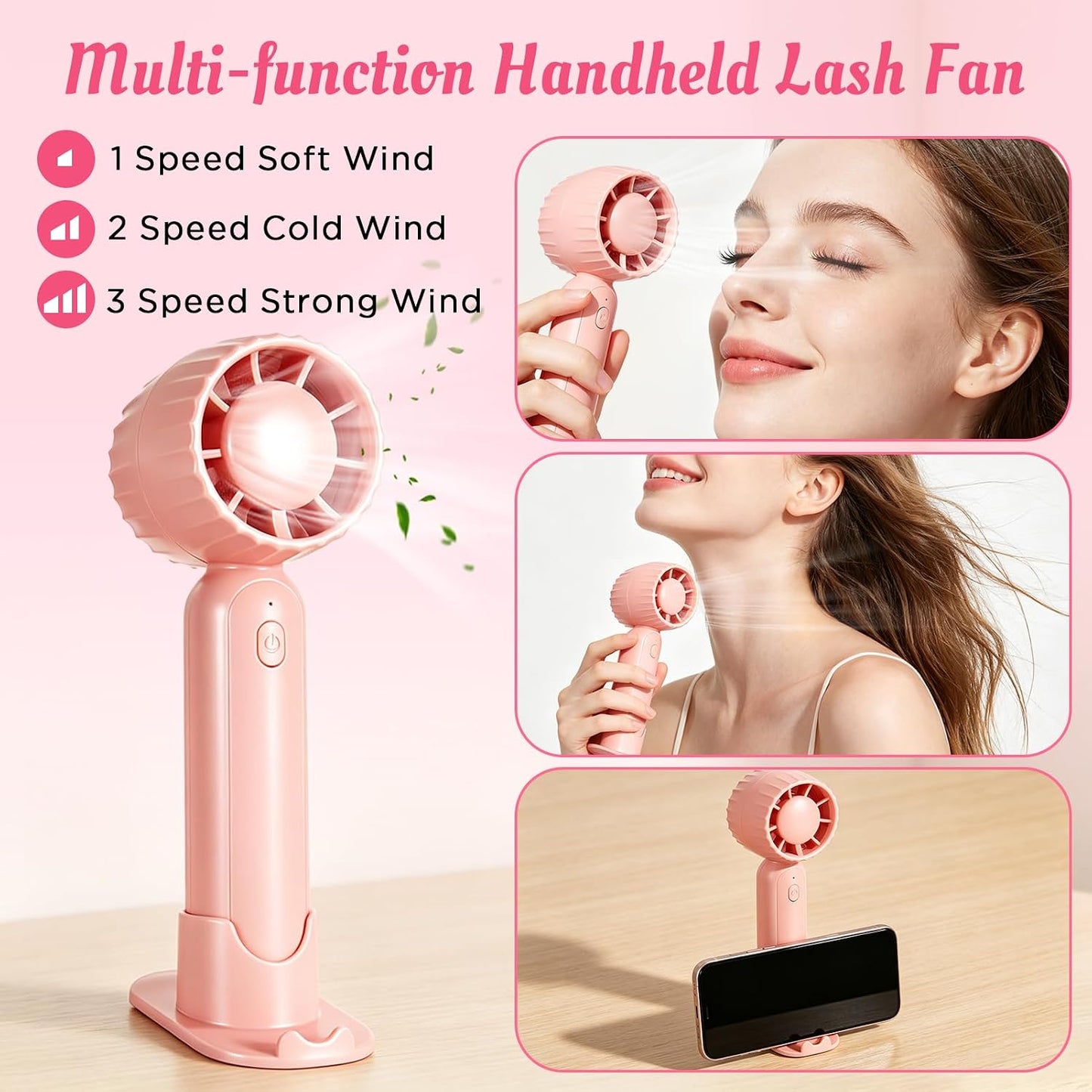 Eyelash Extension Cleanser Mousse - Portable USB Rechargeable Fan for Lash Care | Mini Handheld Design