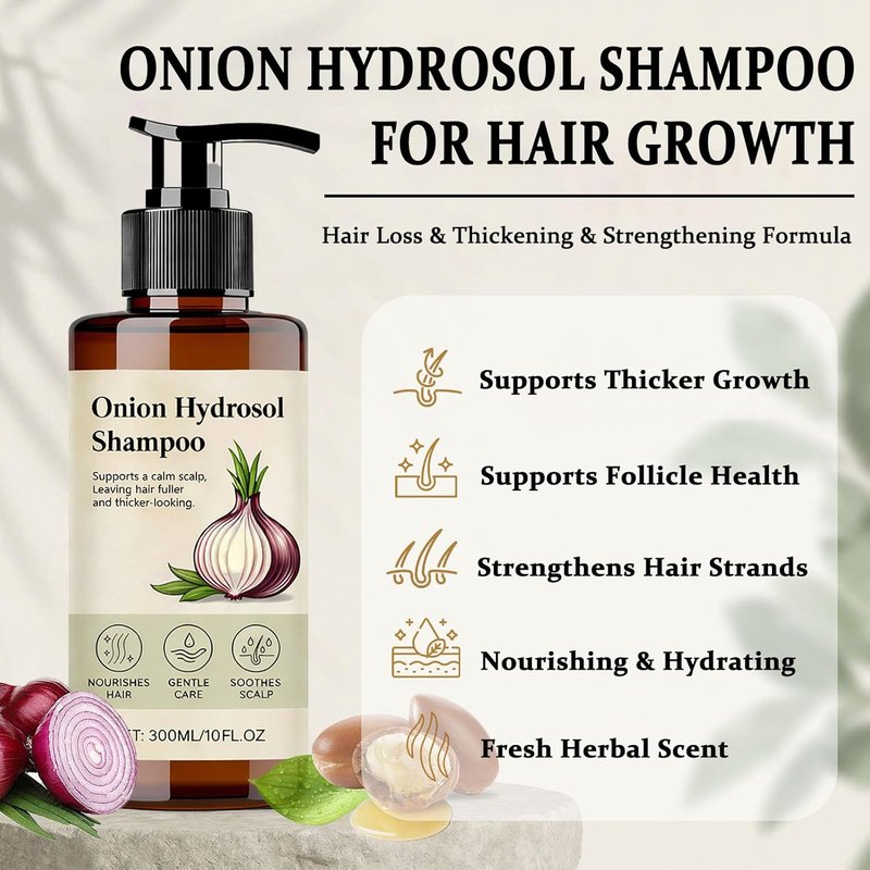 Onion Hydrosol Shampoo for Hair Growth - Rosemary & Biotin Formula | 10 fl. oz. for Thickening & Strengthening