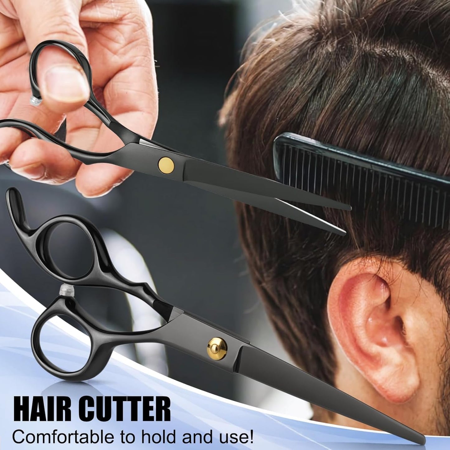 Professional Hair Cutting Scissors Set - Stainless Steel Shears & Thinning Scissors for Men, Women, Kids | Salon & Home Use