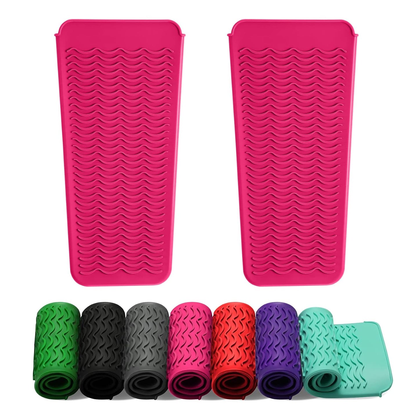 ZAXOP Silicone Mat Pouch for Flat Iron & Curling Iron - Heat-Resistant, Black