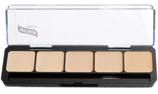Graftobian Professional Makeup - Neutral #2 Cream Foundation Palette, Contour Palette and Color Corrector for Full Coverage Foundation - 5 Well Concealer for Light to Medium Skin