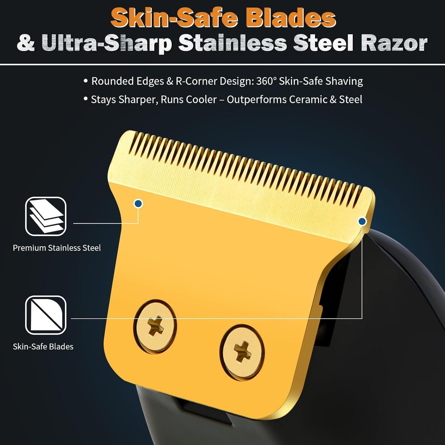 Beard Trimmer for Men - Rechargeable Cordless Hair Clippers & Shaver | Perfect for Face, Neck, and Manscaping, Black