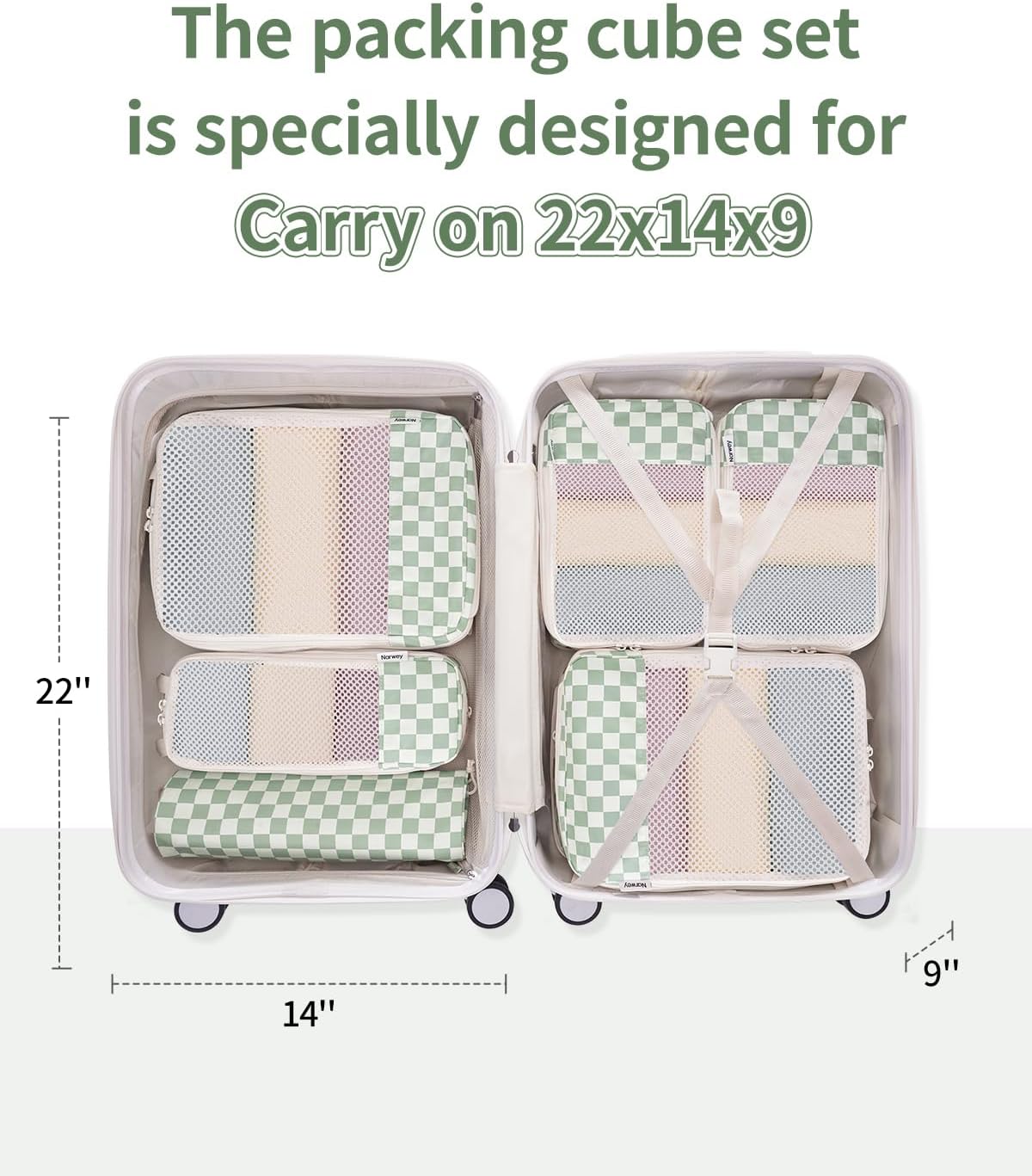 Compression Packing Cubes Set - Durable Travel Organizers for Men & Women | 6-Piece Luggage Storage Solution