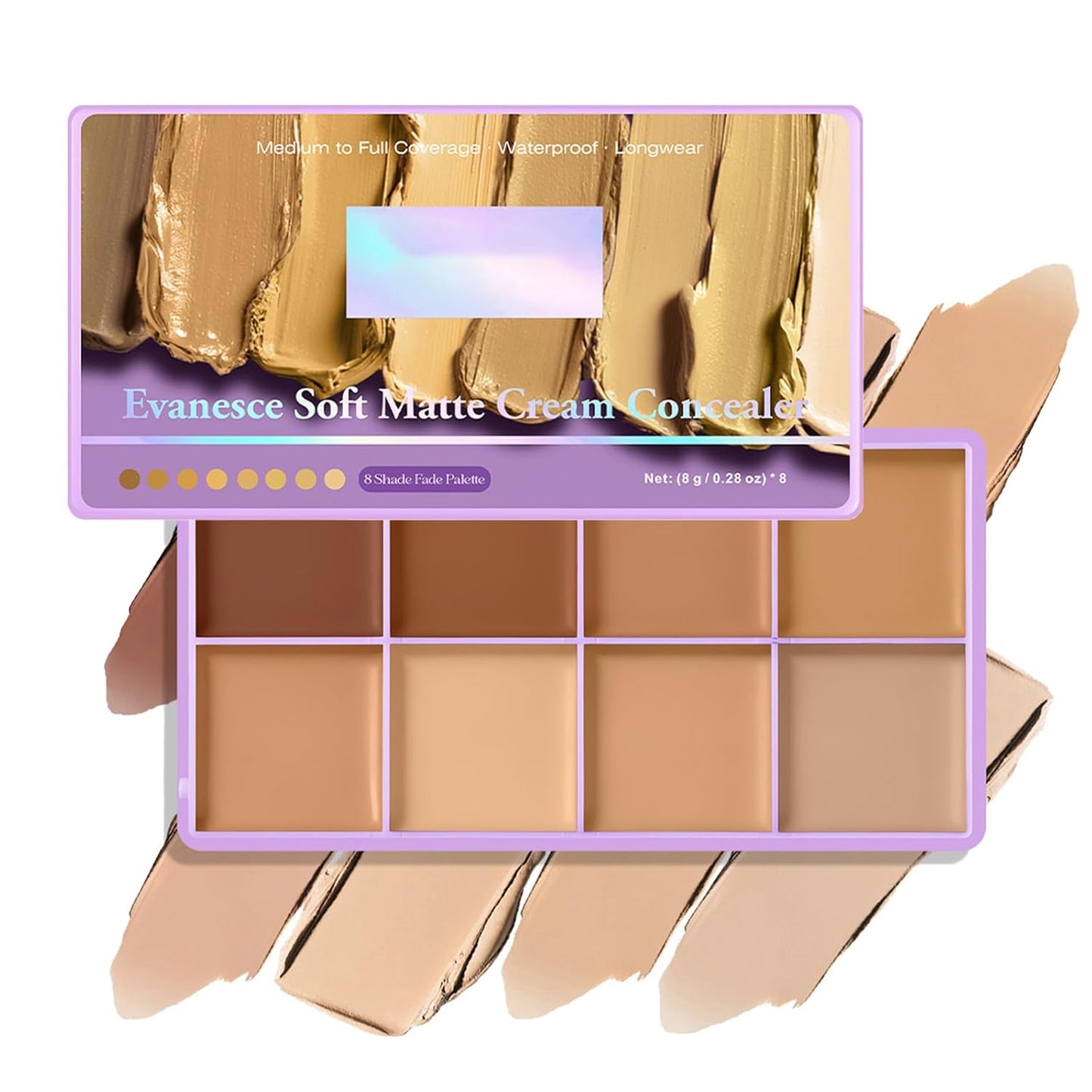 8-Color Cream Concealer Palette - Soft Matte Full Coverage Contour & Waterproof Face Makeup