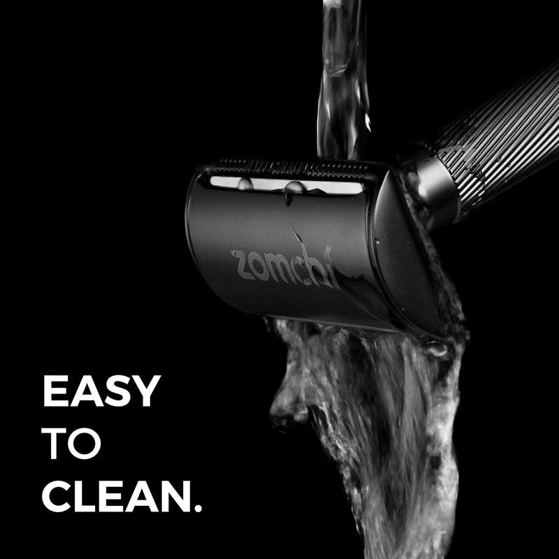 ZOMCHI Safety Razor for Men with 10 Safety Razor Blades, New Version 2.0 Reusable Metal Razor for Men & Women, Single Blade Razor - Matte Black