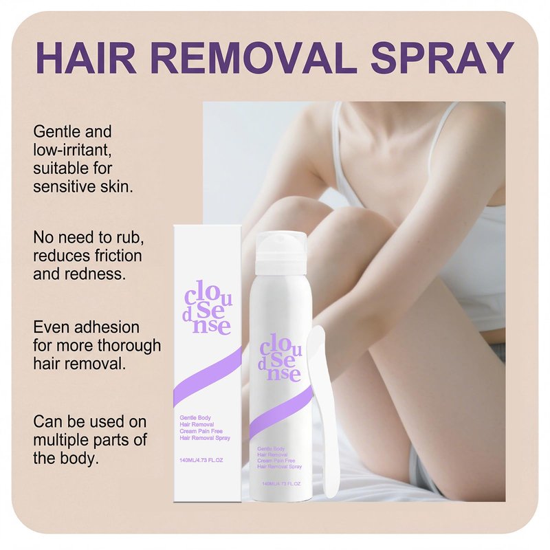 Cloud Sense Hair Removal Spray, Bikini Pain-Free Hair Removal Cream for Sensitive Skin, Gentle Body Hair Removal Kit, Available in Two Forms: Paste and Spray for Women and Men (Cream)