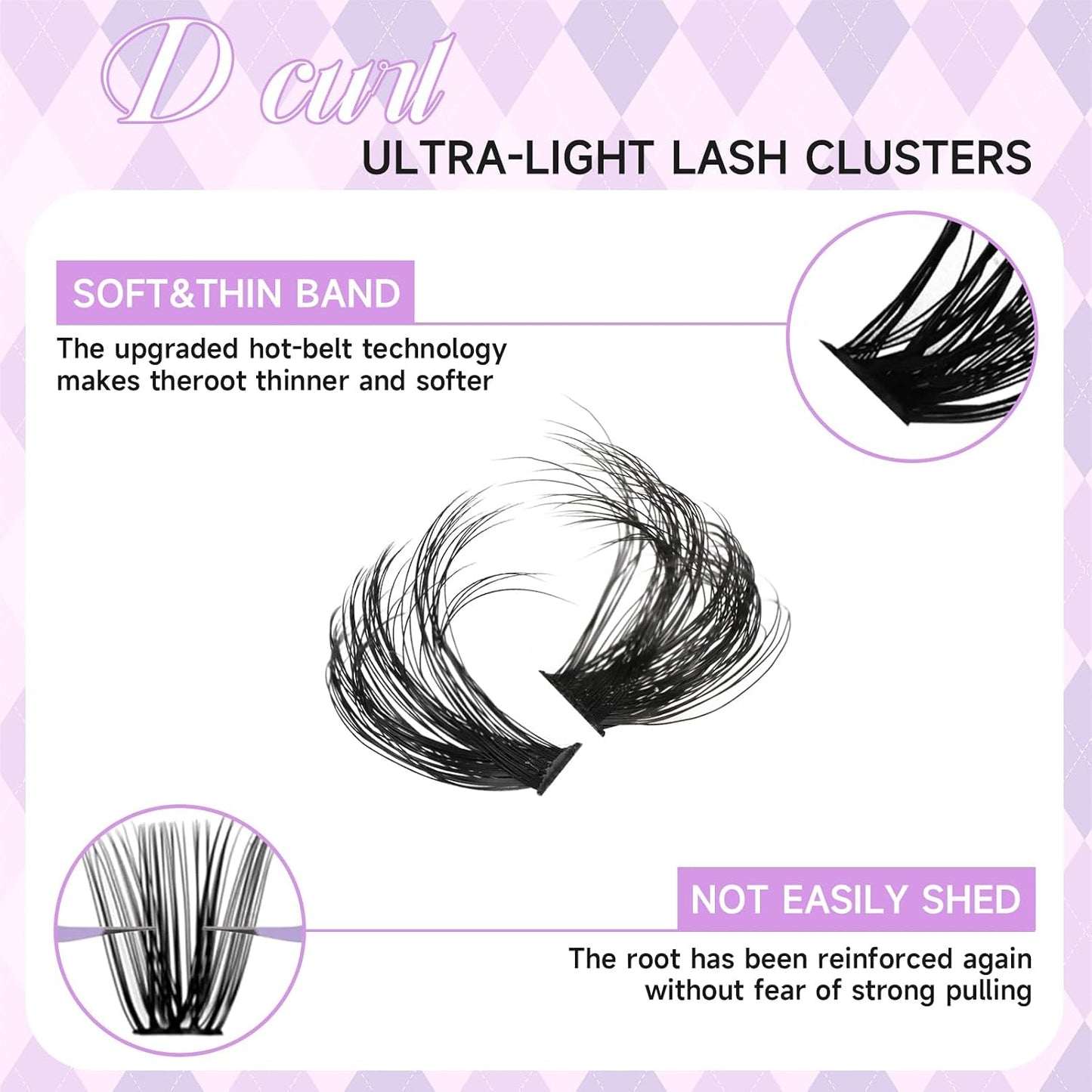 DIY Lash Extension Kit - 100D & 150D Volume Lash Clusters with Spikes | Wispy Bottom Lashes, Bond & Seal, Easy Application