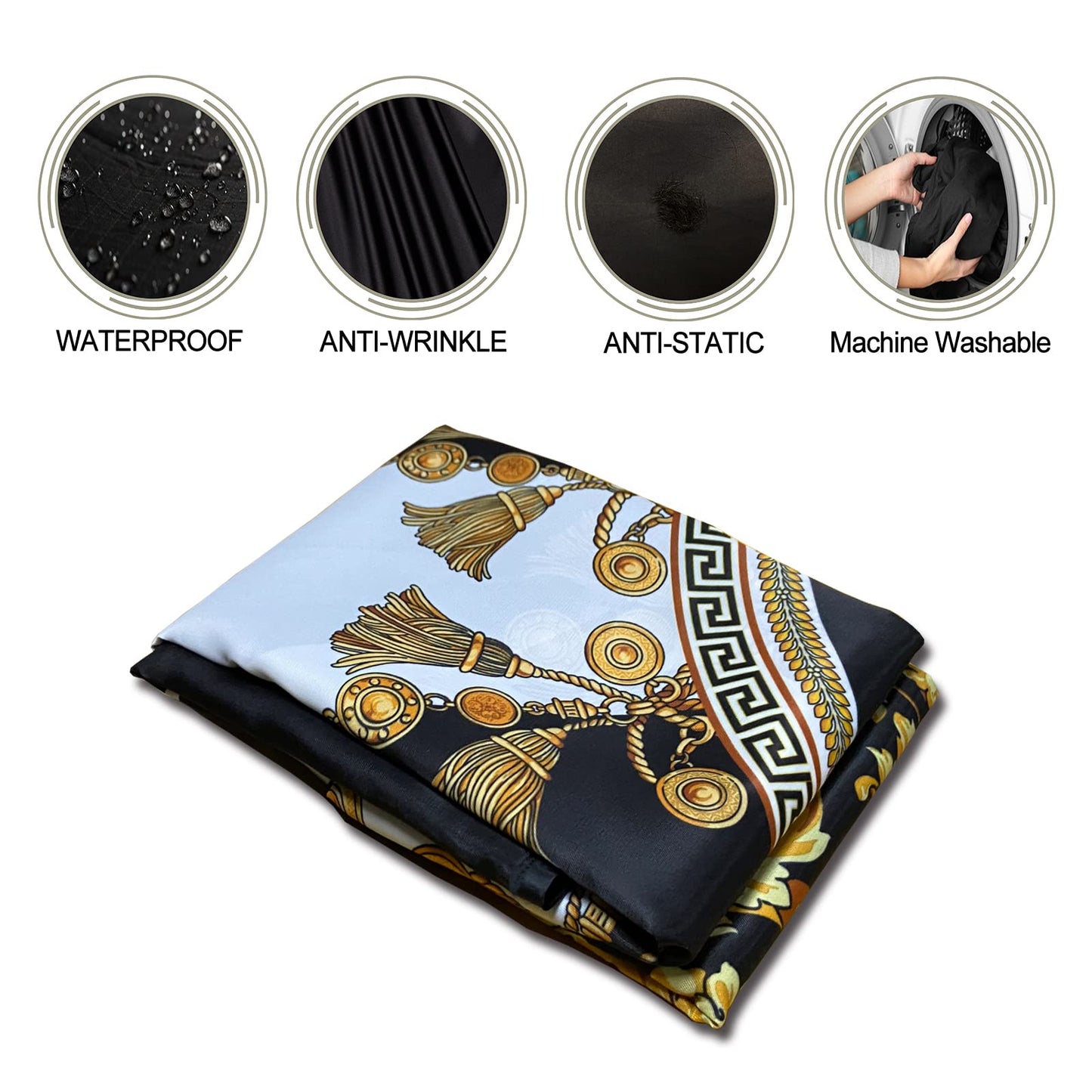 CapeshionPro Barber Capes Hair Cutting Capes Salon Stylist Capes with Snaps Waterproof Professional Large Barber Hairdresser Gown Cape- 63”× 56”(White)