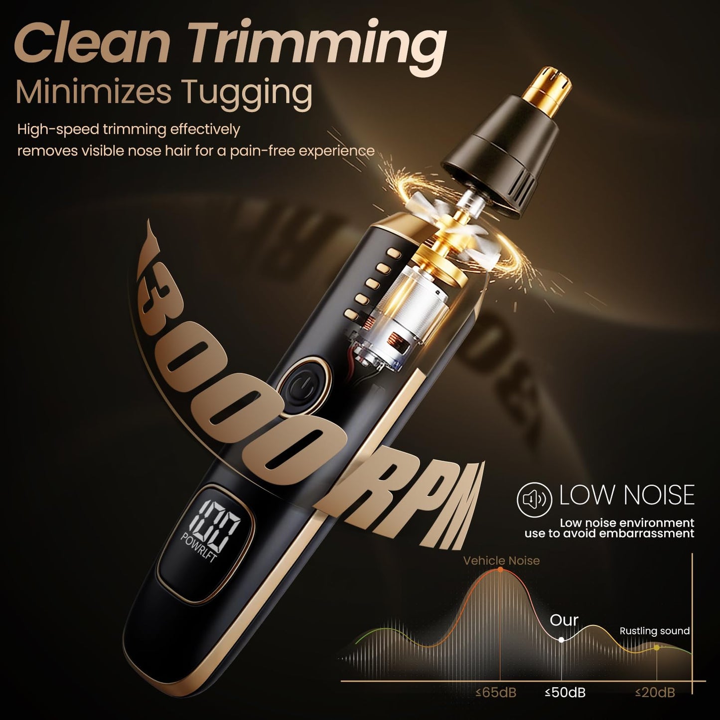 Beanify Nose & Ear Hair Trimmer with LED Display for Men and Women, 2026 USB Rechargeable Facial Trimmer Clipper for Easy Cleansing, Portable Painless Grooming Kit,Gift Box Included