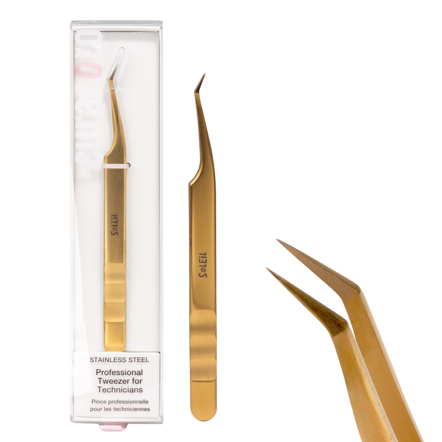Curacoro Lash Tweezers for Eyelash Extensions - LashSmith 50° Short Tip Tweezer for Isolation, Fan Pickup & Multiple Lashing Techniques
