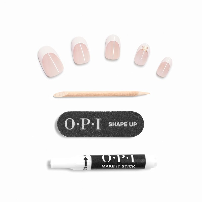 OPI Press On Nails - Short Round & Squoval Accent Nail Art | 24 Count with Glue | Long Lasting, Reusable