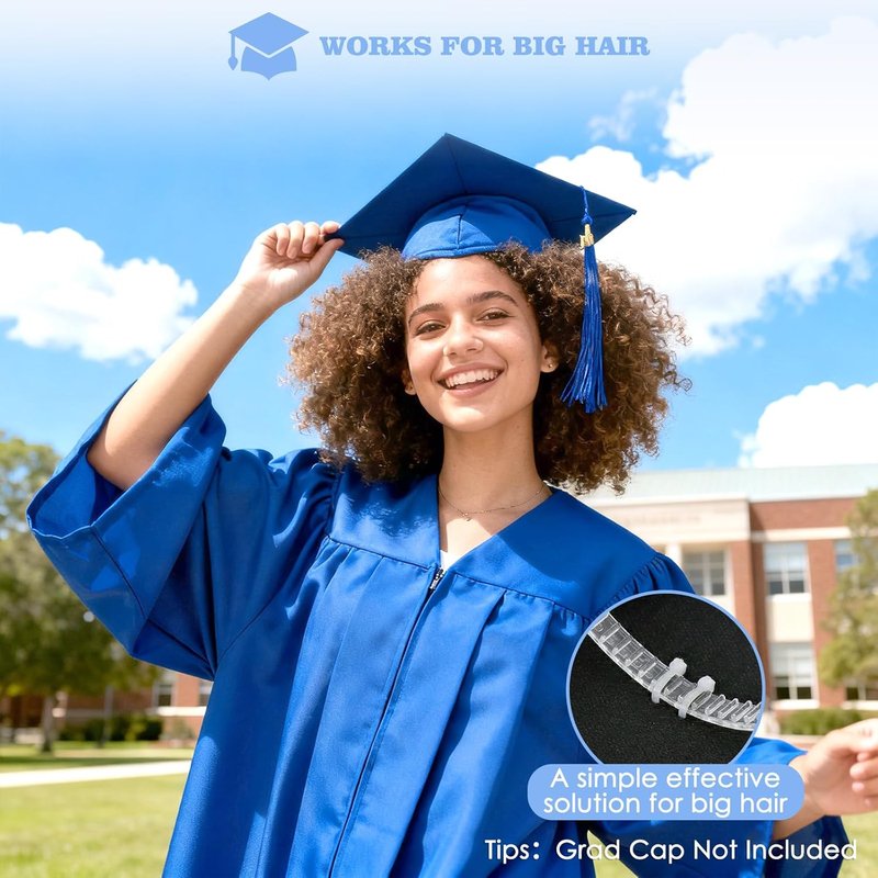 Graduation Cap Headband - Super Strong Clear Headband with Hook and Loop Felt | Perfect Gift for Graduates, 1 Pc