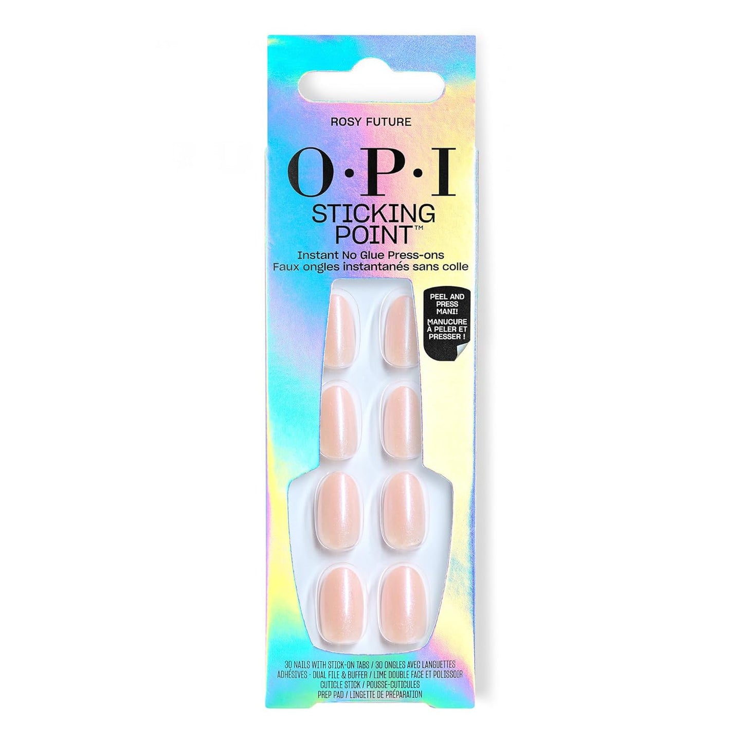 OPI Press On Nails - Instant No Glue Application | 30 Count, Short Round, Almond & Squoval Styles