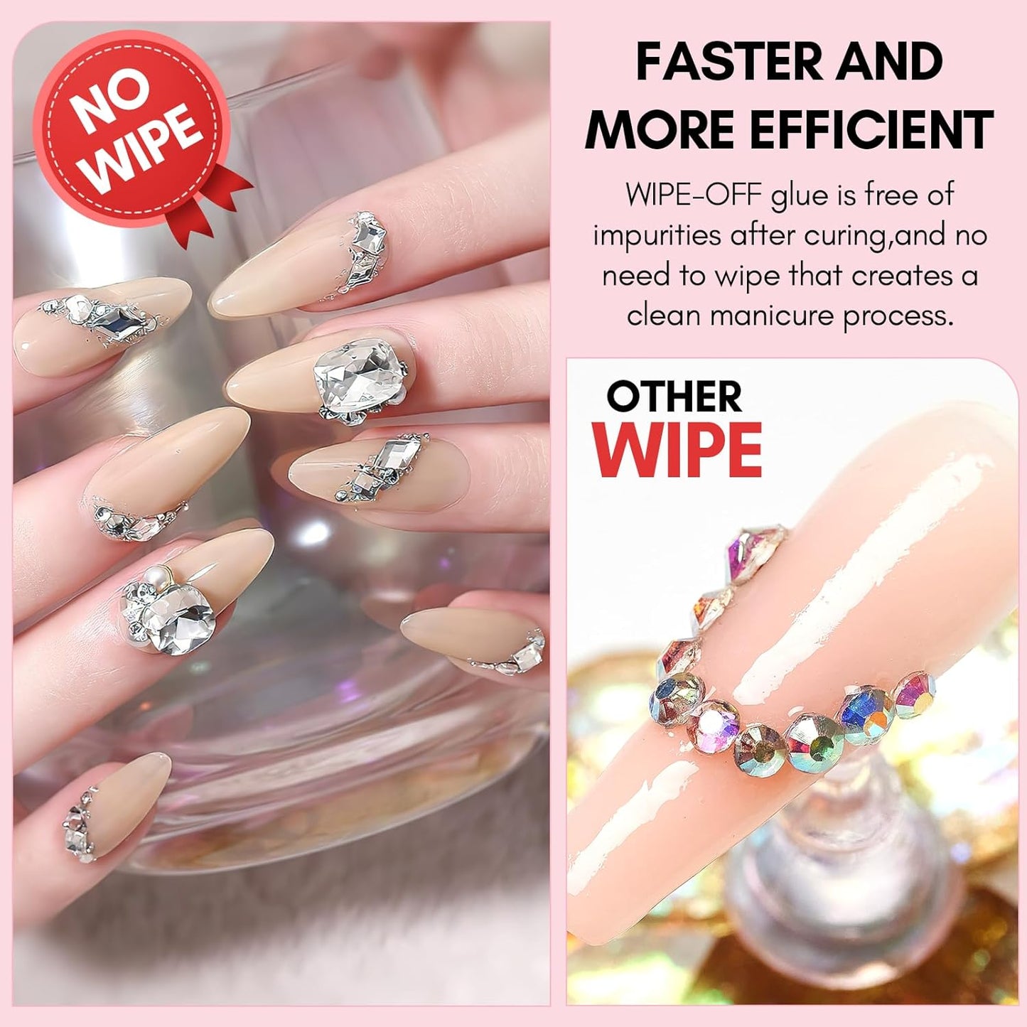 Makartt No Wipe Rhinestone Glue - Super Strong Nail Charm Gel for 3D Nail Art | 30G Bling Adhesive