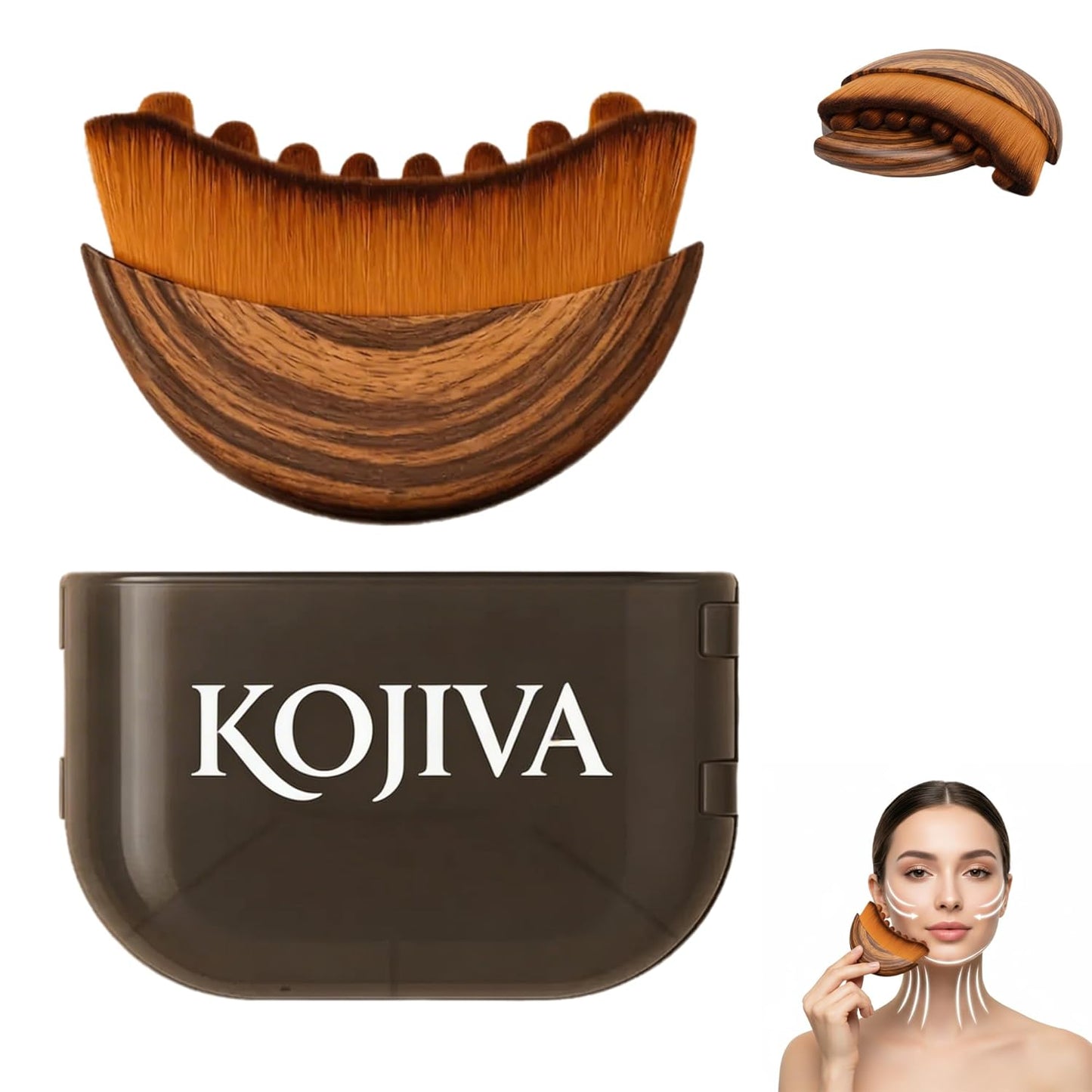 Lymphatic Contour Face Brush - Gentle Facial Cleansing Tool for Puffiness Reduction | Ergonomic & Travel-Friendly Design