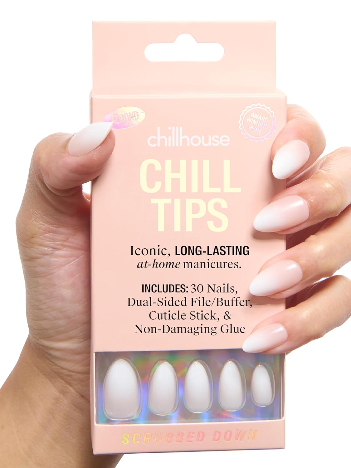 Chillhouse Press-On Nails Kit - Night Slip Almond | 30 Customizable Shapes & Sizes, Up to 2 Weeks Wear