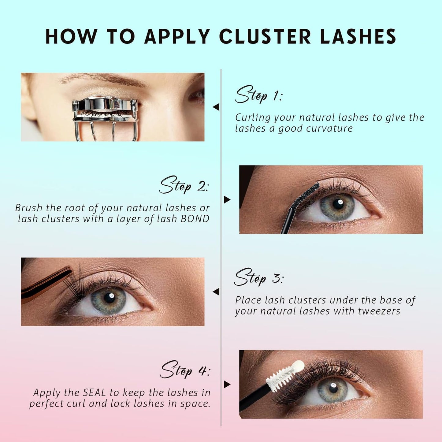 Lash Clusters Kit 80D Thick Lash Clusters Kit 10-18mm Volume Eyelash Clusters D Curly Cluster Eyelash Extensions Kit 3D Wispy Lashes Clusters DIY Lash Extension Kit for Beginner(10-18MM-80D Thick Kit)