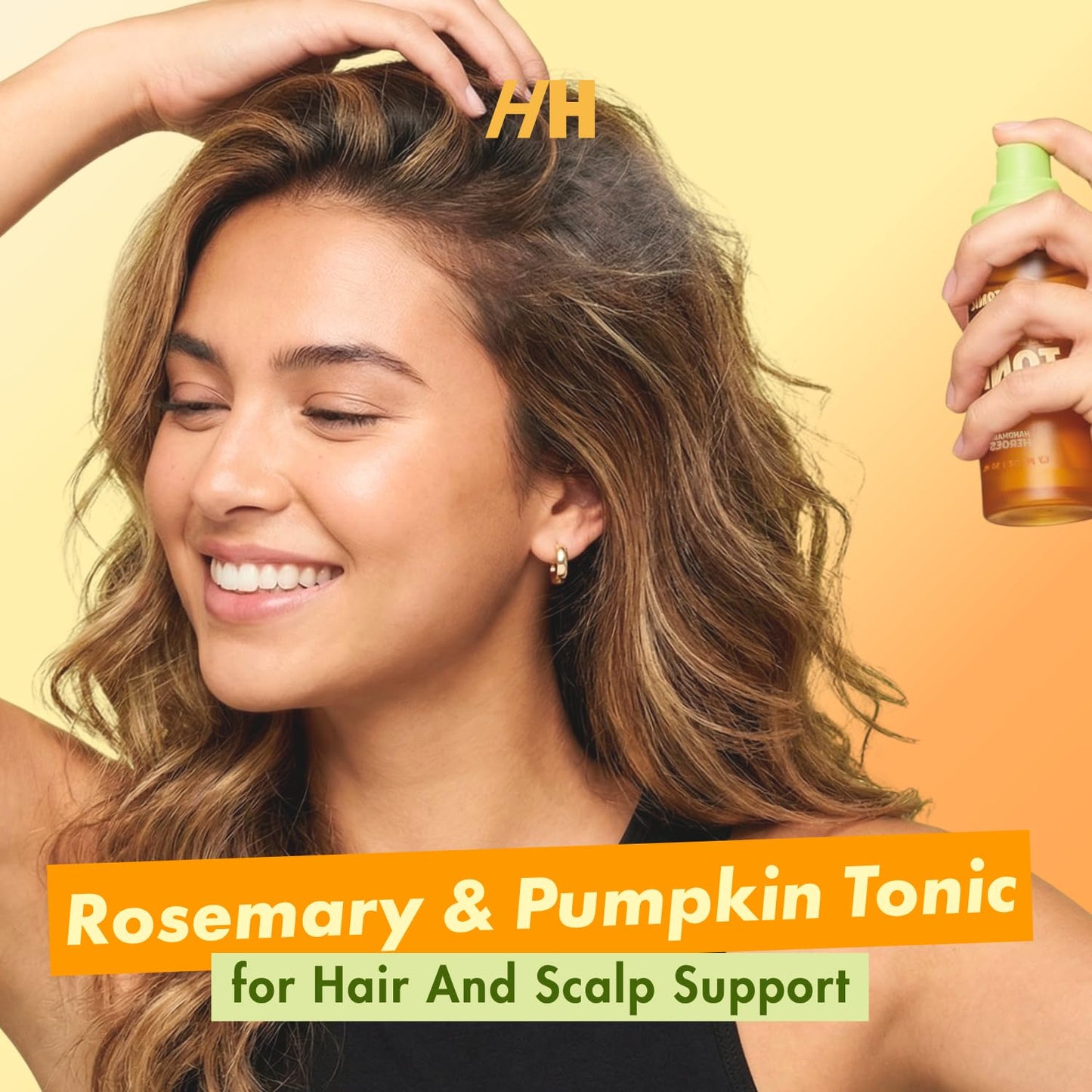 Handmade Heroes 100% Natural Rosemary Hair Tonic with Pumpkin Seed Extract for Hair Thinning - Hair Tonic for Men and Women - Thickening and Lusher Looking Hair