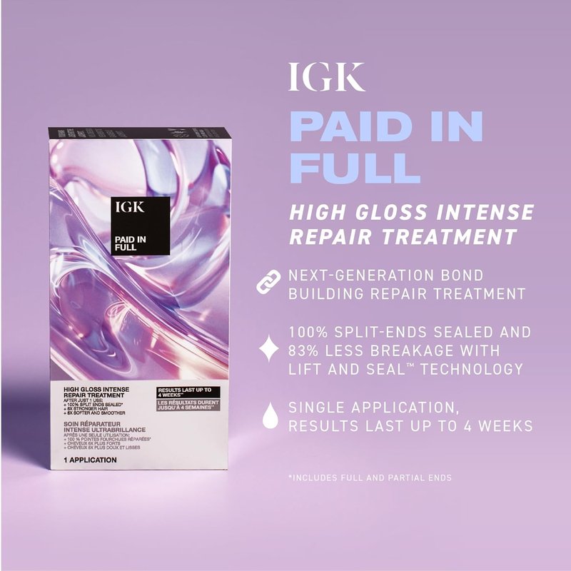 IGK Paid In Full High Gloss Repair Treatment - Intense Split-End Sealing Formula | 6.8 oz