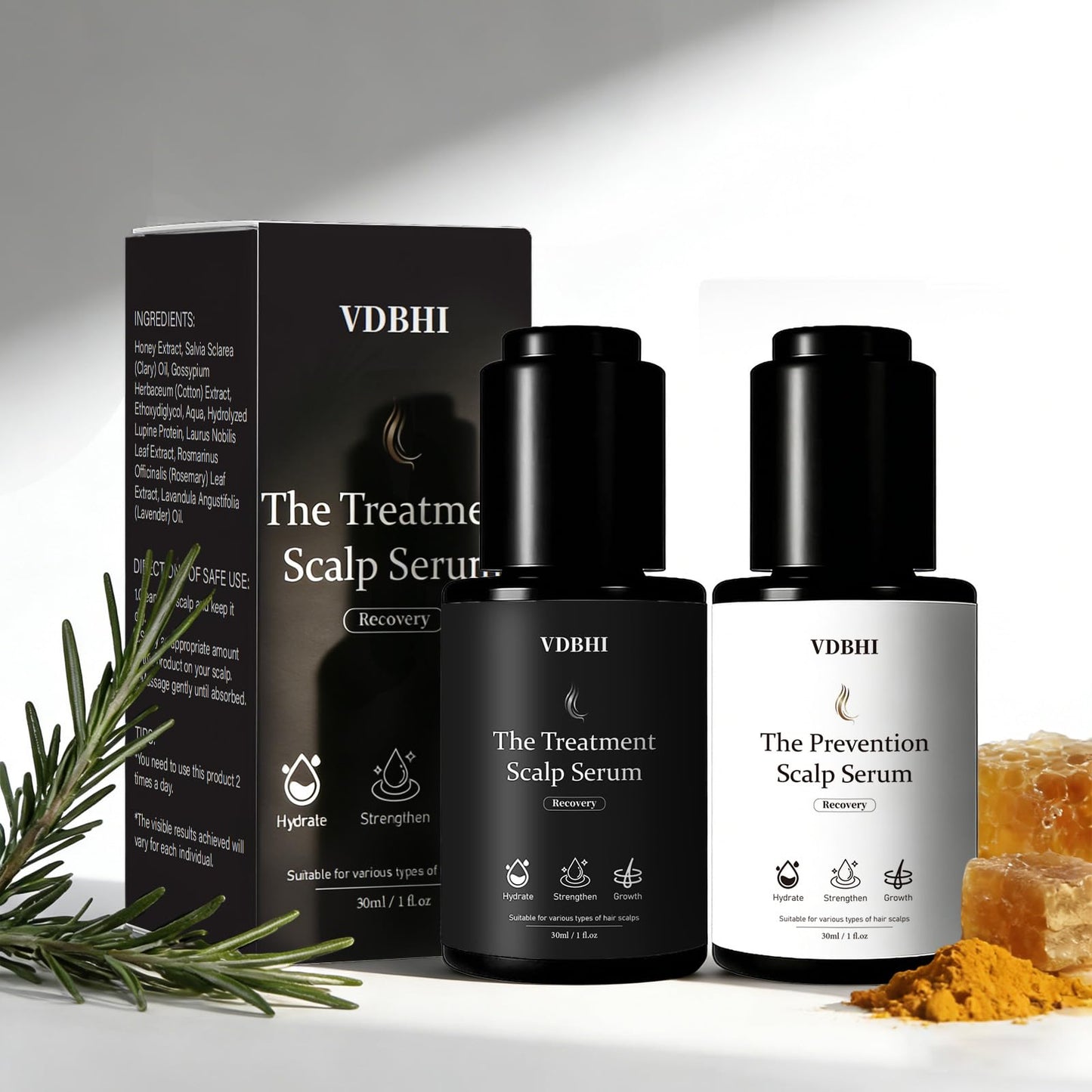 Hair Growth Serum Bundle for Women & Men - Volumizing & Thinning Hair Care with Plant-Based Actives, Sulfate-Free Scalp Serum for Healthy Hair (1)