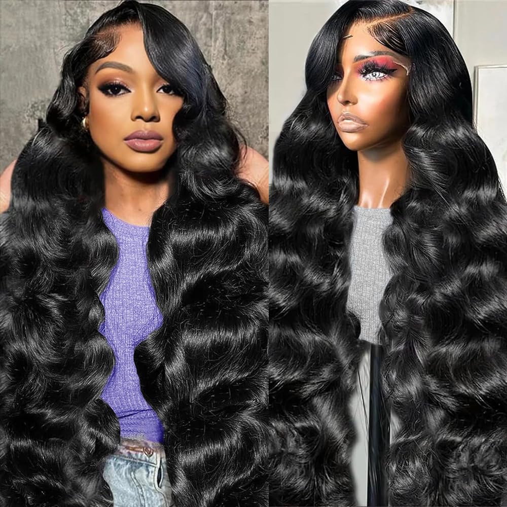 YUNXING 30 Inch 13x6 Body Wave Lace Front Wigs Human Hair Pre Plucked 200% Density HD Lace Frontal Wigs Human Hair For Women 10A Body Wave Glueless Wigs