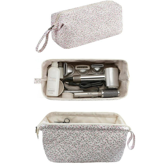 EdenShine Quilted Hair Tools Travel Bag Hair Styling Tools Organizer with Floral Pattern Compatible with Shark FlexStyle Dyson Revlon Hair Dryer, Storage Case for Makeup Curling Iron Hair Tools