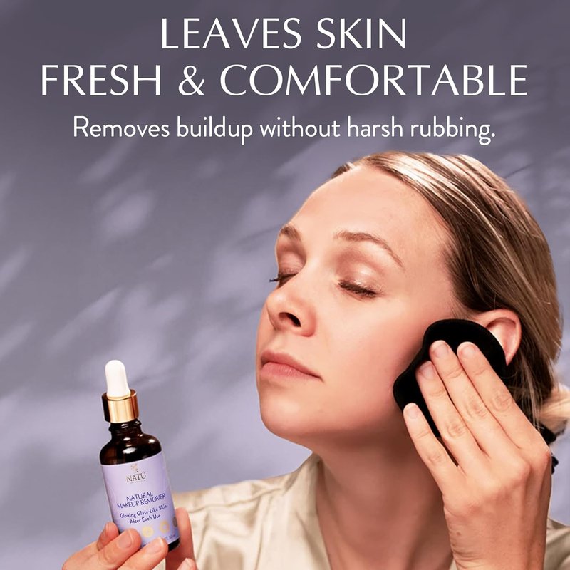 Natural Makeup Remover Oil Cleanser - Gentle Lip & Eye Makeup Remover | Nourishing Hydrating Formula for All Skin Types
