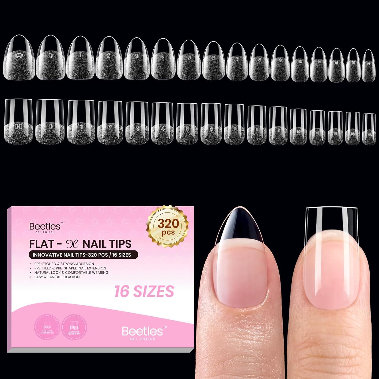 Beetles Nail Glue Gel - Super Strong 2Pcs 20g for Acrylic & Press-On Nails | Clear Summer Nail Art