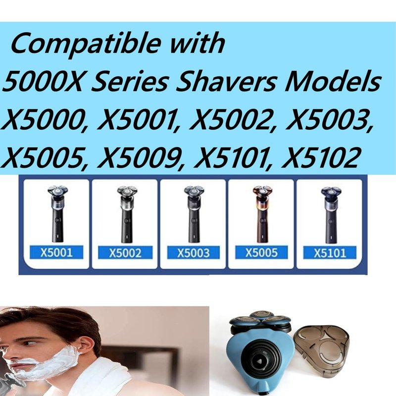 [1 Pack]Replacement Blades Compatible with Philips Norelco 5000X Replacement Heads,for Philips Norelco 5000X Series Shavers, Fits X5000,X5001,X5101,X5009,X5102,X5002,X5003,X5005 Etc Models